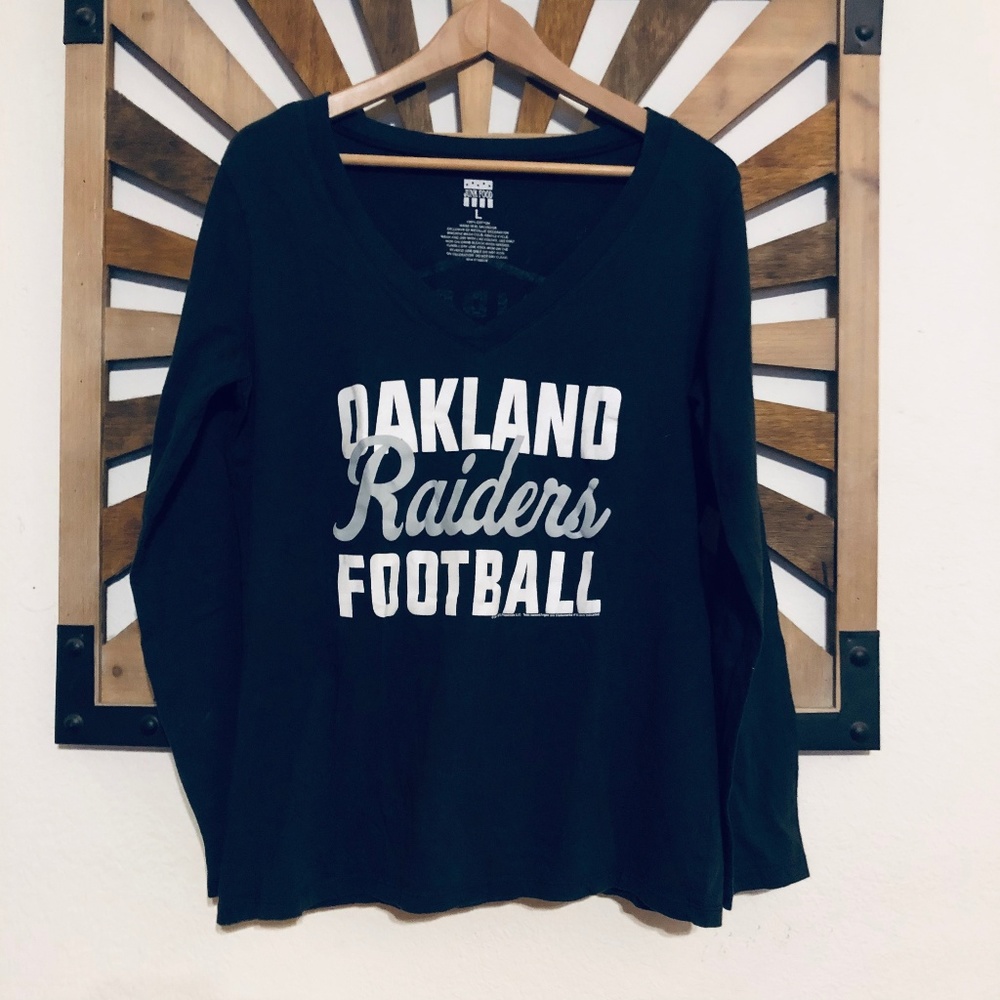 Junk Food Oakland Raiders V Neck Tee